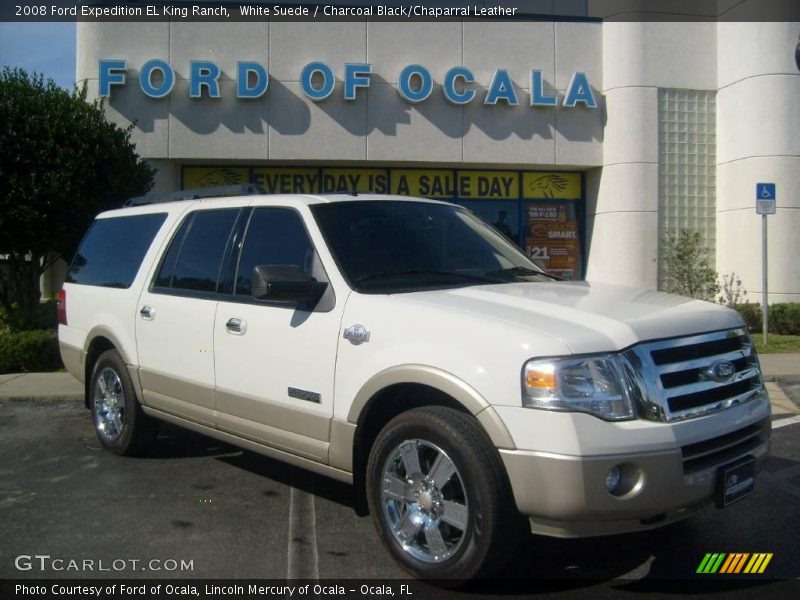 White Suede / Charcoal Black/Chaparral Leather 2008 Ford Expedition EL King Ranch