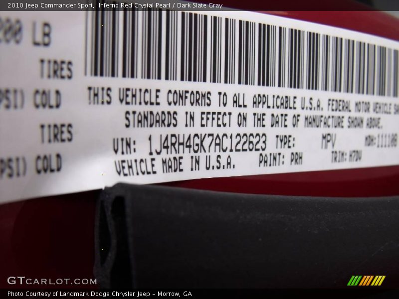 Inferno Red Crystal Pearl / Dark Slate Gray 2010 Jeep Commander Sport