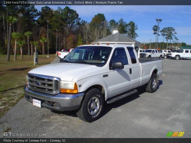 Oxford White / Medium Prairie Tan 1999 Ford F250 Super Duty Lariat Extended Cab