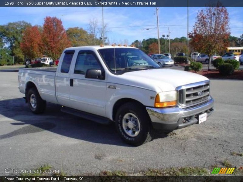 Oxford White / Medium Prairie Tan 1999 Ford F250 Super Duty Lariat Extended Cab