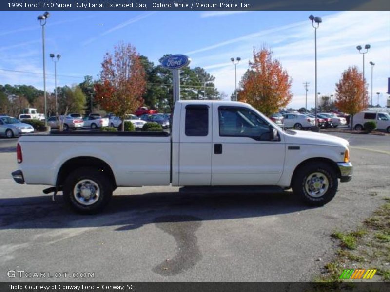 Oxford White / Medium Prairie Tan 1999 Ford F250 Super Duty Lariat Extended Cab