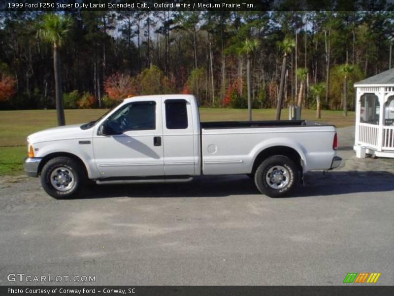 Oxford White / Medium Prairie Tan 1999 Ford F250 Super Duty Lariat Extended Cab