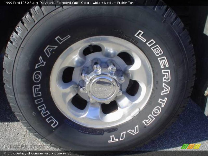 Oxford White / Medium Prairie Tan 1999 Ford F250 Super Duty Lariat Extended Cab