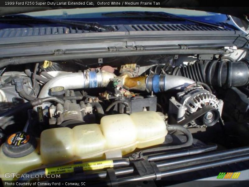 Oxford White / Medium Prairie Tan 1999 Ford F250 Super Duty Lariat Extended Cab