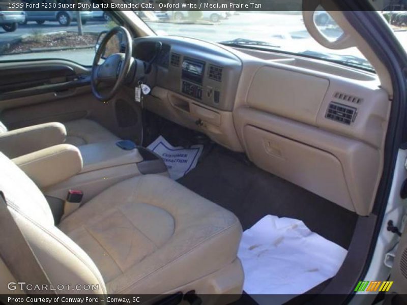 Oxford White / Medium Prairie Tan 1999 Ford F250 Super Duty Lariat Extended Cab