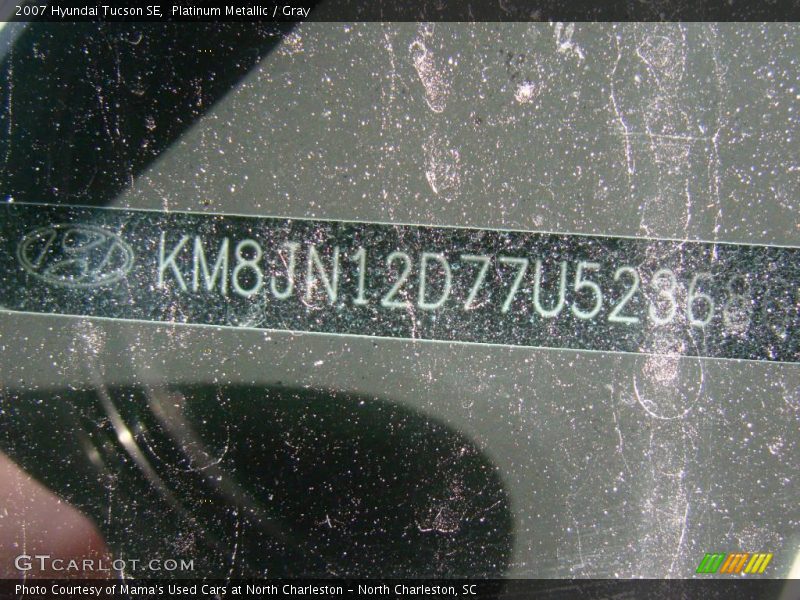 Platinum Metallic / Gray 2007 Hyundai Tucson SE