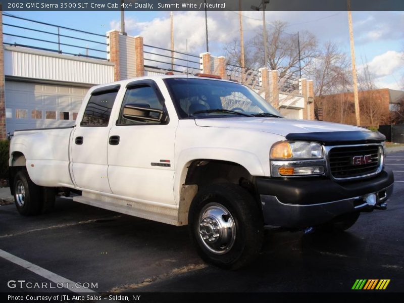 Summit White / Neutral 2002 GMC Sierra 3500 SLT Crew Cab 4x4 Dually