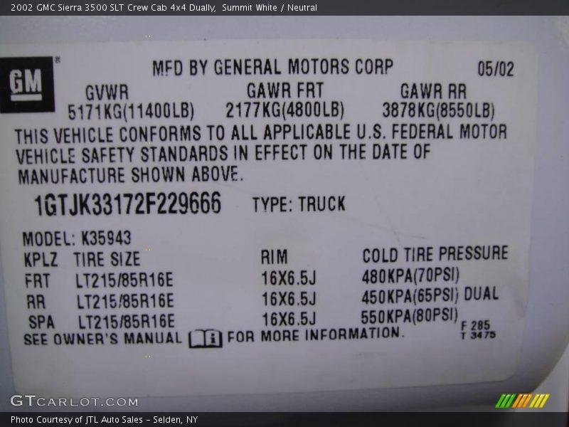 Summit White / Neutral 2002 GMC Sierra 3500 SLT Crew Cab 4x4 Dually