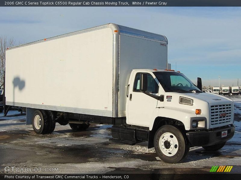 White / Pewter Gray 2006 GMC C Series TopKick C6500 Regular Cab Chassis Moving Truck