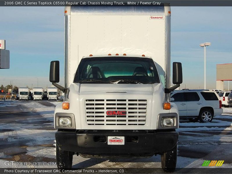 White / Pewter Gray 2006 GMC C Series TopKick C6500 Regular Cab Chassis Moving Truck