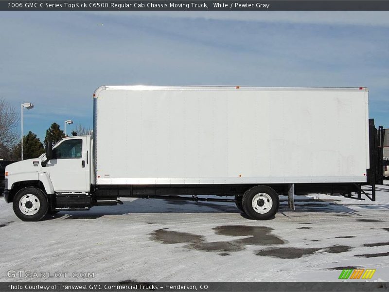 White / Pewter Gray 2006 GMC C Series TopKick C6500 Regular Cab Chassis Moving Truck