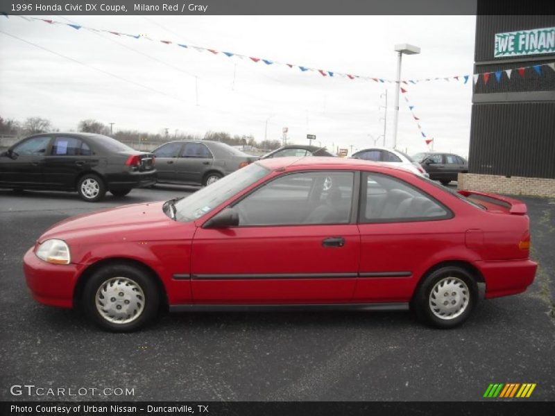 Milano Red / Gray 1996 Honda Civic DX Coupe