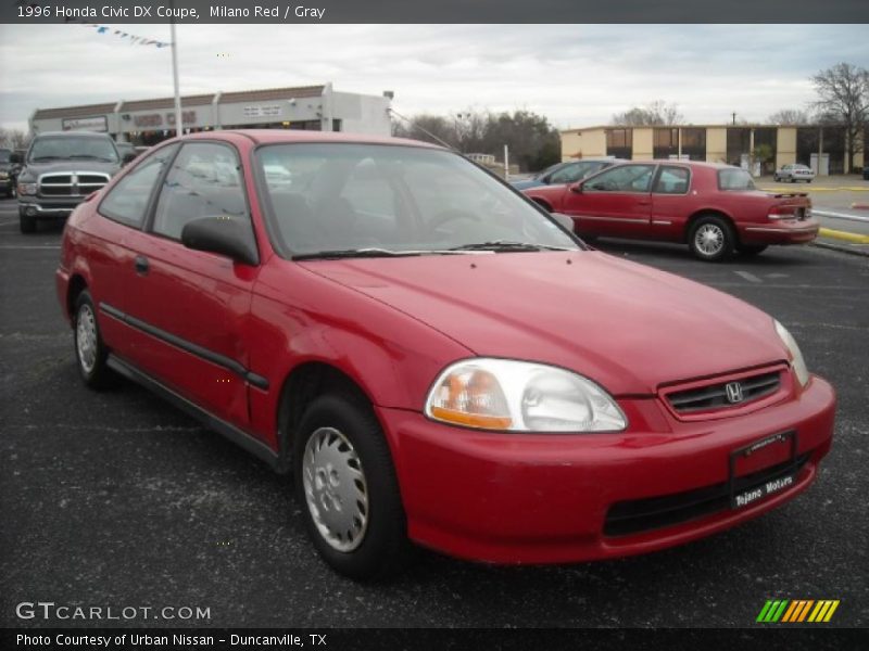Milano Red / Gray 1996 Honda Civic DX Coupe