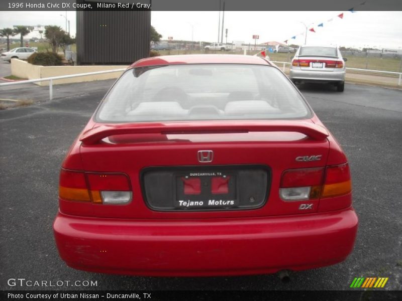 Milano Red / Gray 1996 Honda Civic DX Coupe