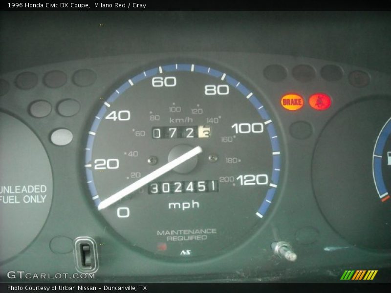 Milano Red / Gray 1996 Honda Civic DX Coupe