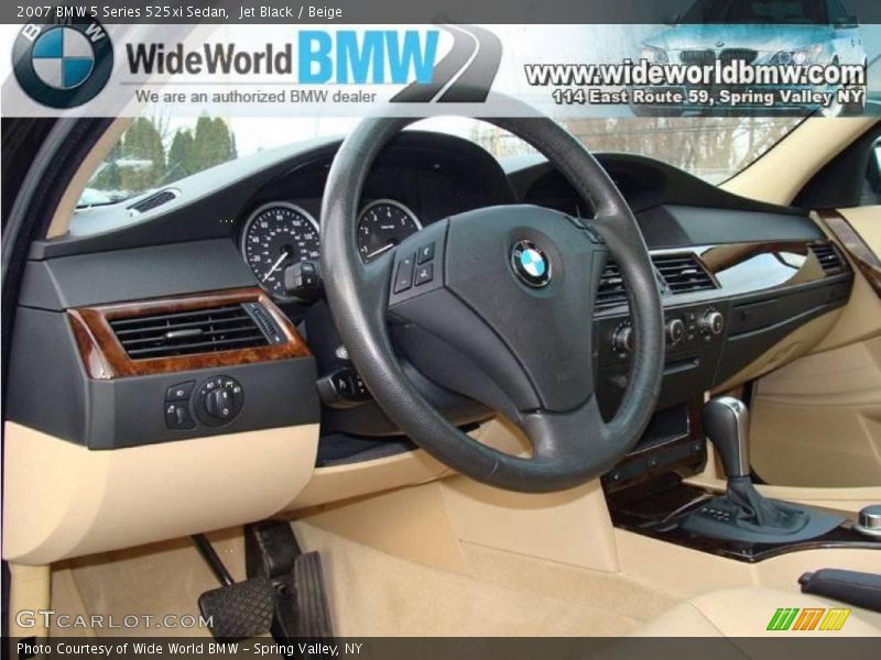 Jet Black / Beige 2007 BMW 5 Series 525xi Sedan