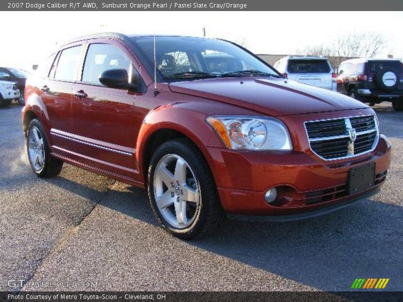 Sunburst Orange Pearl / Pastel Slate Gray/Orange 2007 Dodge Caliber R/T AWD