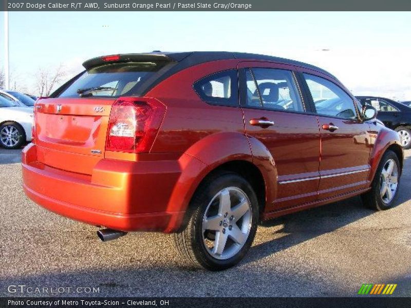 Sunburst Orange Pearl / Pastel Slate Gray/Orange 2007 Dodge Caliber R/T AWD
