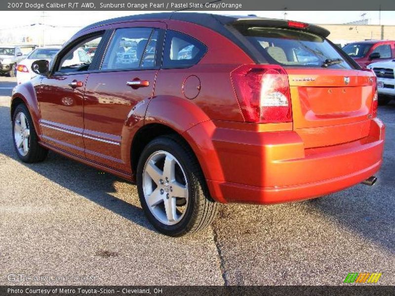 Sunburst Orange Pearl / Pastel Slate Gray/Orange 2007 Dodge Caliber R/T AWD