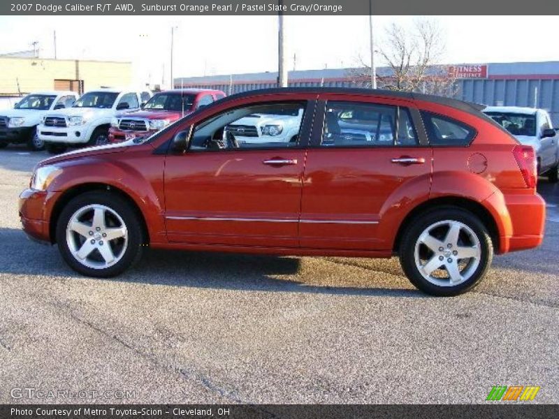 Sunburst Orange Pearl / Pastel Slate Gray/Orange 2007 Dodge Caliber R/T AWD