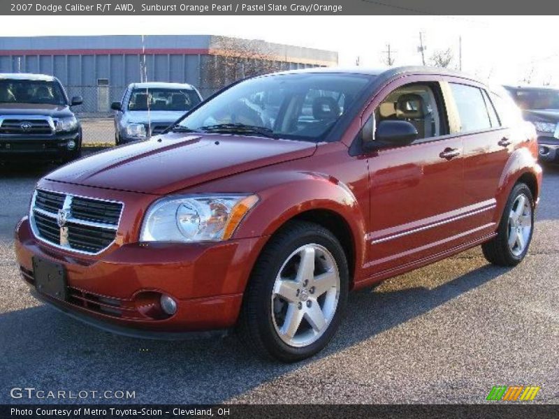 Sunburst Orange Pearl / Pastel Slate Gray/Orange 2007 Dodge Caliber R/T AWD