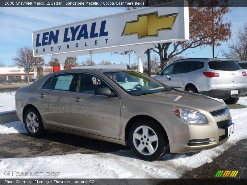 Sandstone Metallic / Cocoa/Cashmere Beige 2008 Chevrolet Malibu LS Sedan