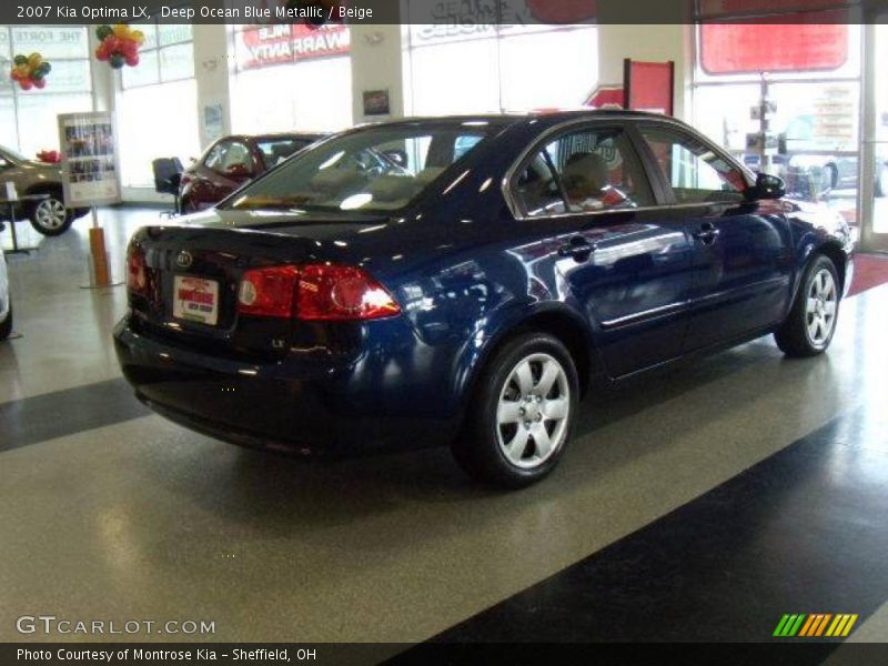 Deep Ocean Blue Metallic / Beige 2007 Kia Optima LX