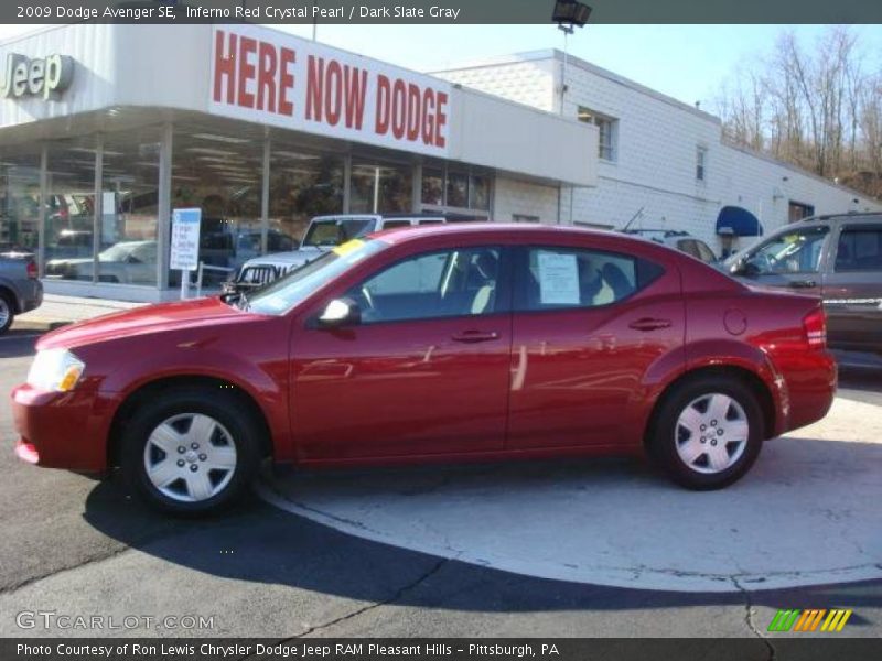 Inferno Red Crystal Pearl / Dark Slate Gray 2009 Dodge Avenger SE