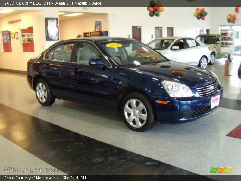 Deep Ocean Blue Metallic / Beige 2007 Kia Optima LX