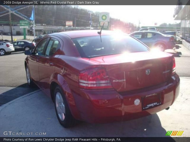 Inferno Red Crystal Pearl / Dark Slate Gray 2009 Dodge Avenger SE