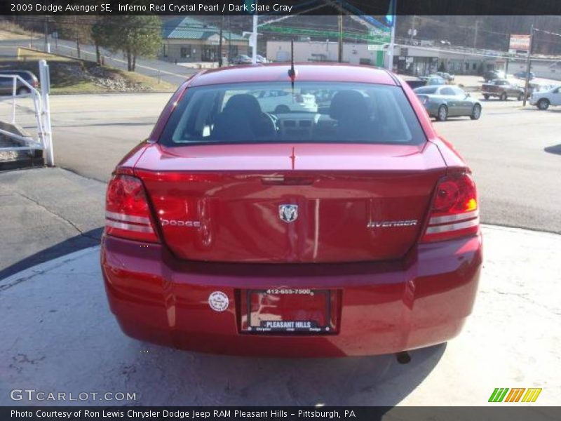 Inferno Red Crystal Pearl / Dark Slate Gray 2009 Dodge Avenger SE