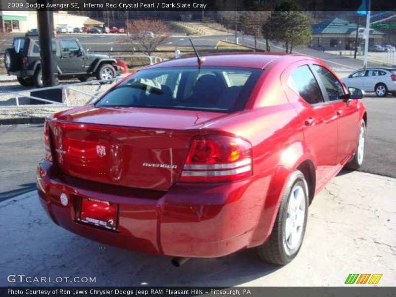 Inferno Red Crystal Pearl / Dark Slate Gray 2009 Dodge Avenger SE