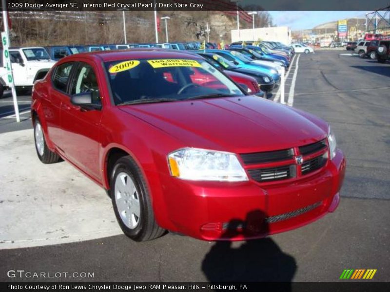 Inferno Red Crystal Pearl / Dark Slate Gray 2009 Dodge Avenger SE