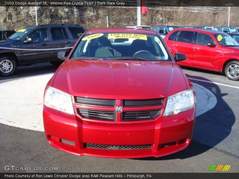 Inferno Red Crystal Pearl / Dark Slate Gray 2009 Dodge Avenger SE