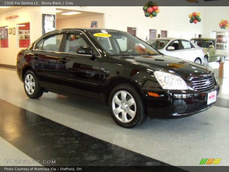 Ebony Black / Gray 2008 Kia Optima LX