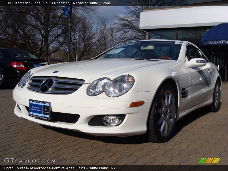 Alabaster White / Stone 2007 Mercedes-Benz SL 550 Roadster