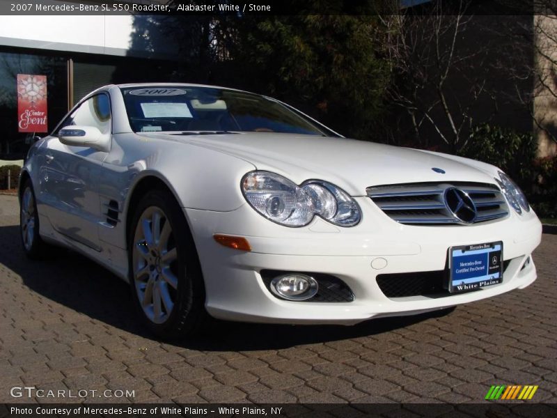 Alabaster White / Stone 2007 Mercedes-Benz SL 550 Roadster
