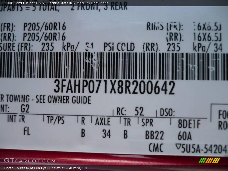 Redfire Metallic / Medium Light Stone 2008 Ford Fusion SE V6