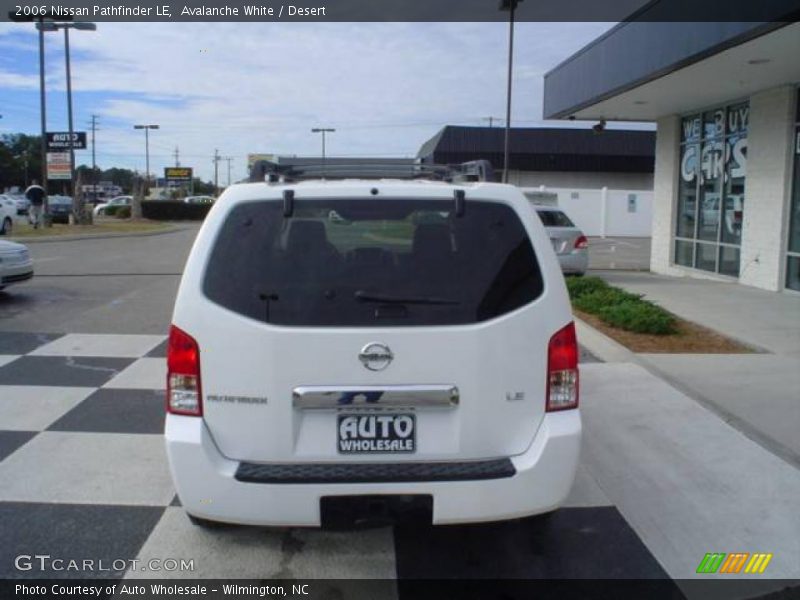 Avalanche White / Desert 2006 Nissan Pathfinder LE