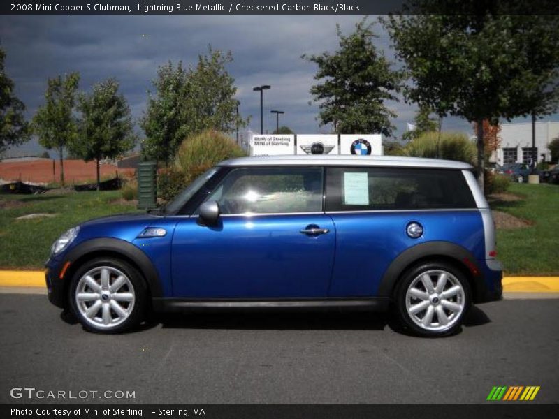 Lightning Blue Metallic / Checkered Carbon Black/Black 2008 Mini Cooper S Clubman