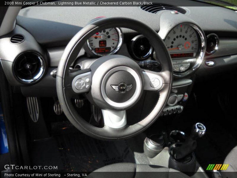 Lightning Blue Metallic / Checkered Carbon Black/Black 2008 Mini Cooper S Clubman