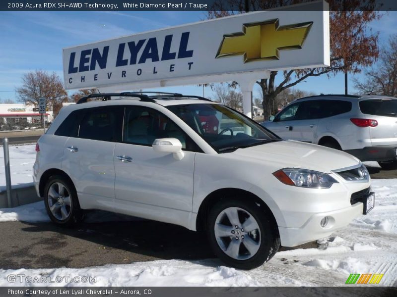 White Diamond Pearl / Taupe 2009 Acura RDX SH-AWD Technology