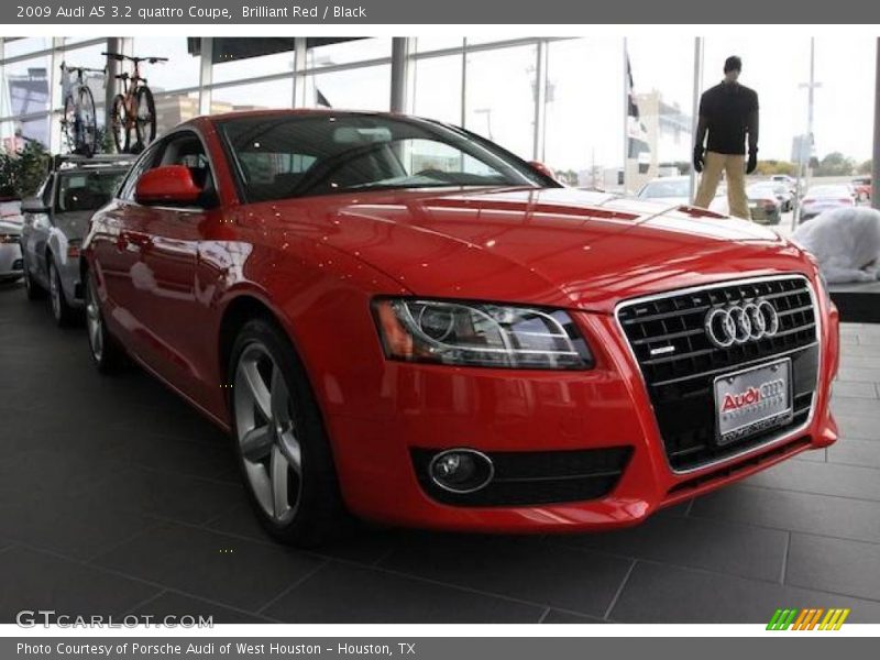 Brilliant Red / Black 2009 Audi A5 3.2 quattro Coupe