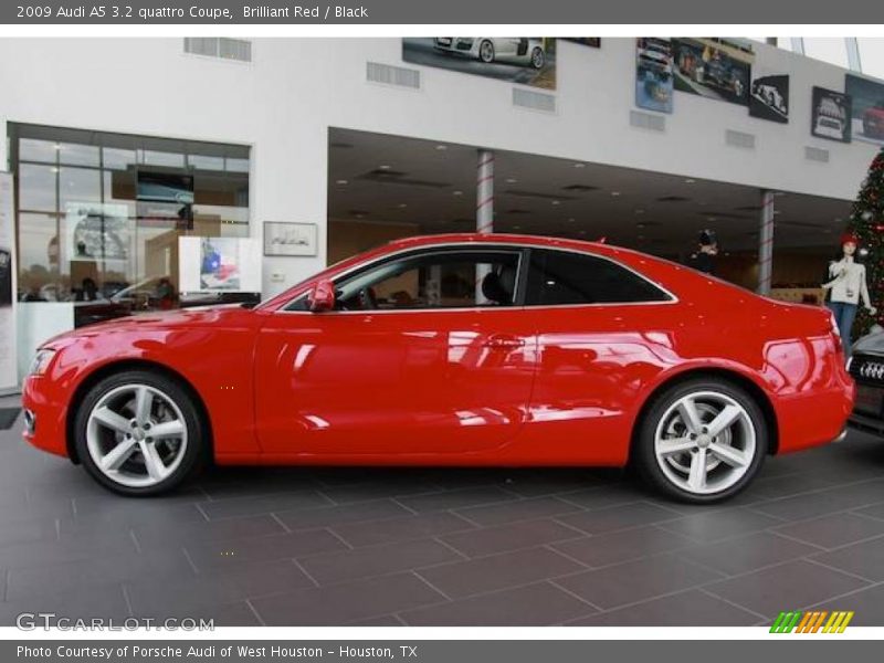 Brilliant Red / Black 2009 Audi A5 3.2 quattro Coupe