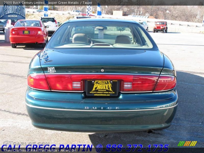 Jasper Green Metallic / Taupe 2000 Buick Century Limited