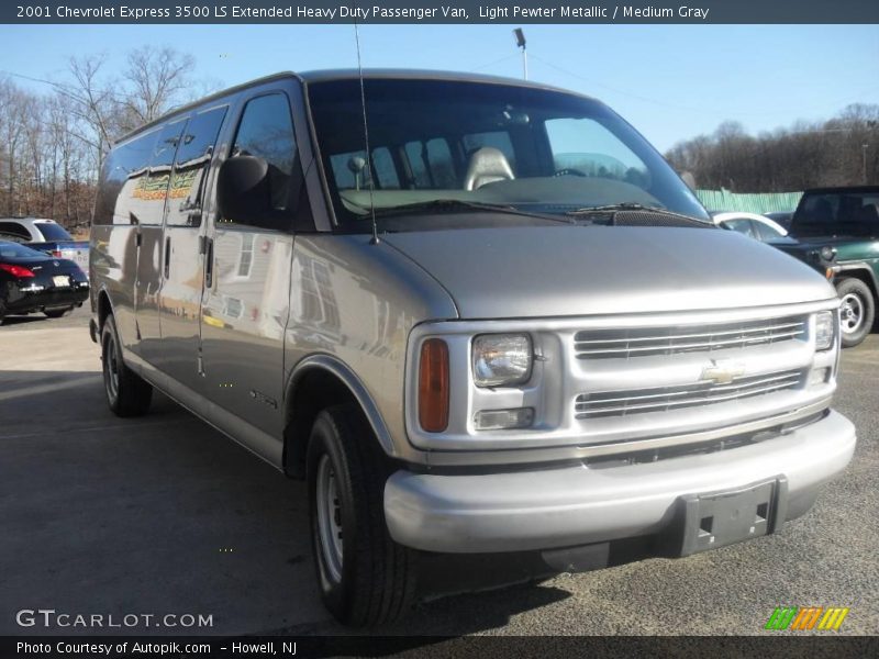 Light Pewter Metallic / Medium Gray 2001 Chevrolet Express 3500 LS Extended Heavy Duty Passenger Van