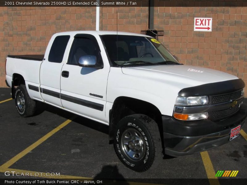 Summit White / Tan 2001 Chevrolet Silverado 2500HD LS Extended Cab