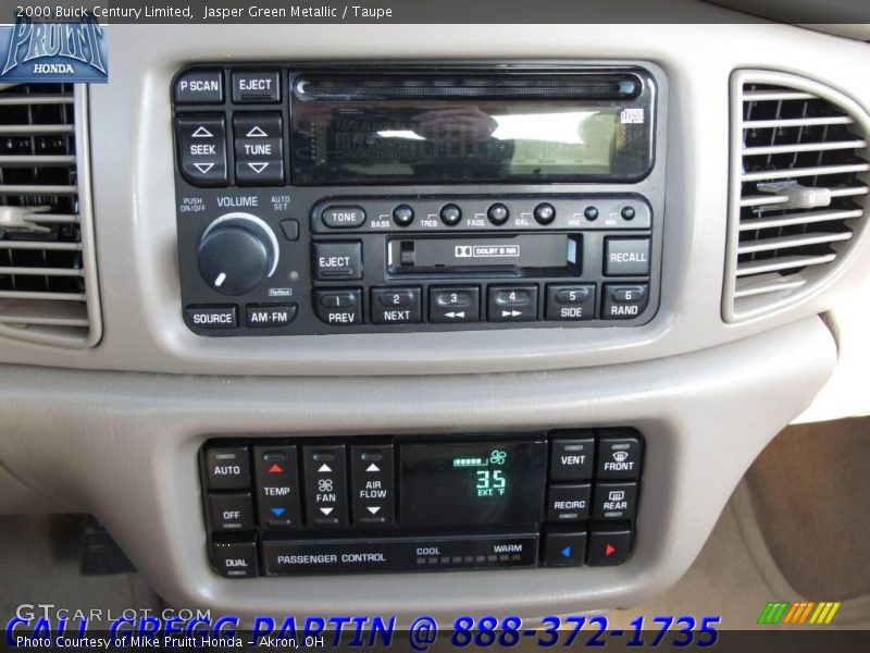 Jasper Green Metallic / Taupe 2000 Buick Century Limited