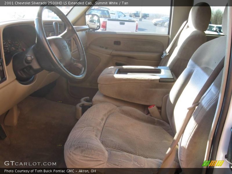 Summit White / Tan 2001 Chevrolet Silverado 2500HD LS Extended Cab