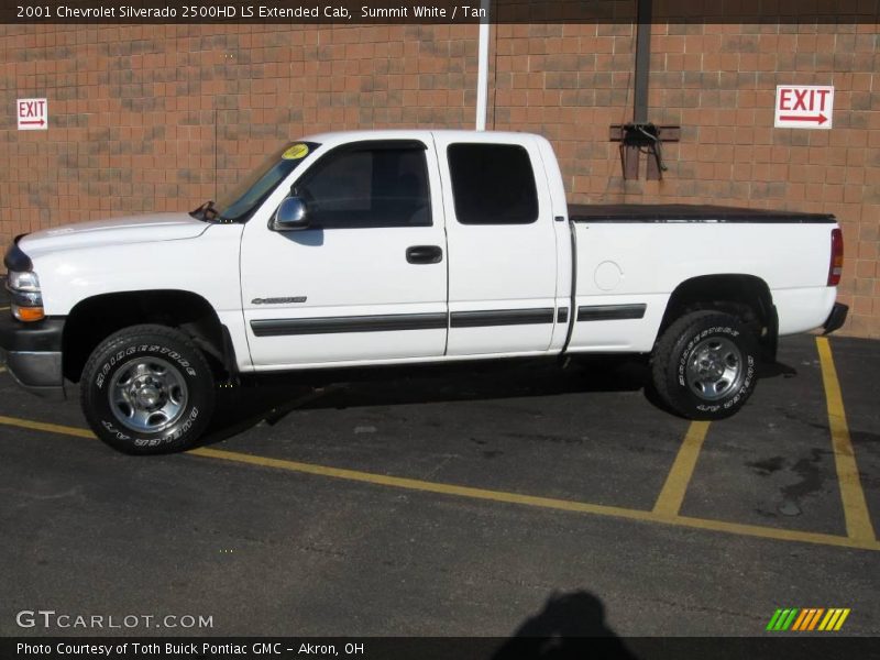 Summit White / Tan 2001 Chevrolet Silverado 2500HD LS Extended Cab
